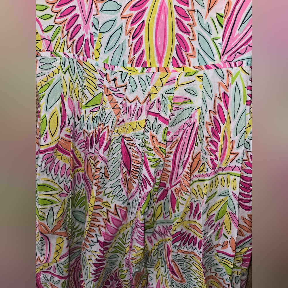 Women's Tahari Arthur S Levine Vibrant Multicolor Pleated Skirt Dress Size 4 - Picture 9 of 14